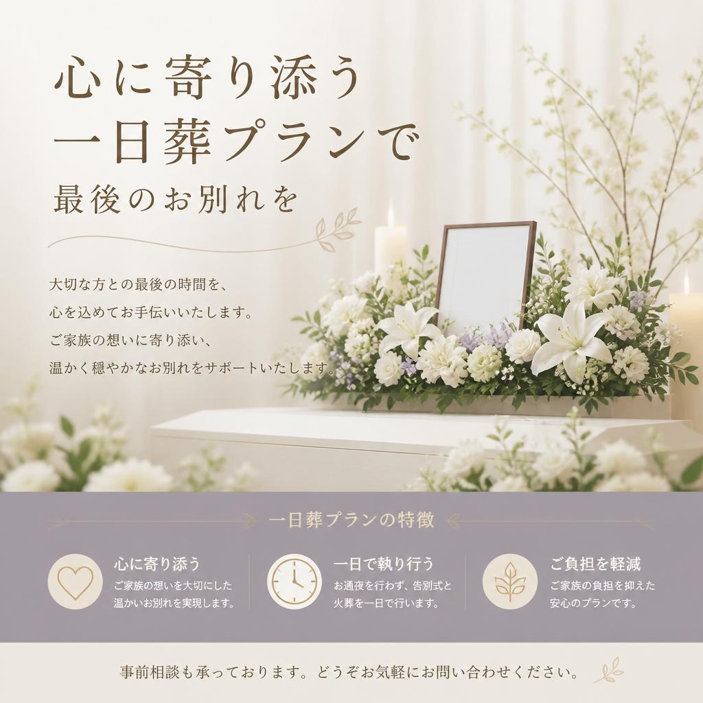 心に寄り添う一日葬プランで最後のお別れを